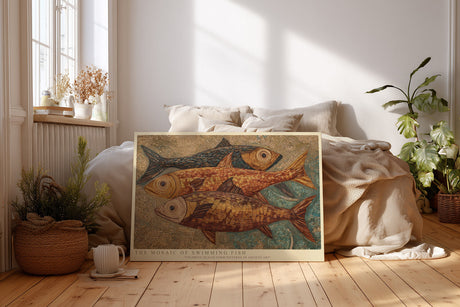 Paul Sinus Wandbild The Mosaic of Swimming Fish Artistic Ocean Pattern in Warm Colors