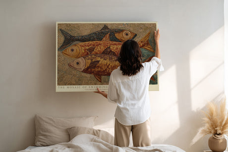 Paul Sinus Wandbild The Mosaic of Swimming Fish Artistic Ocean Pattern in Warm Colors