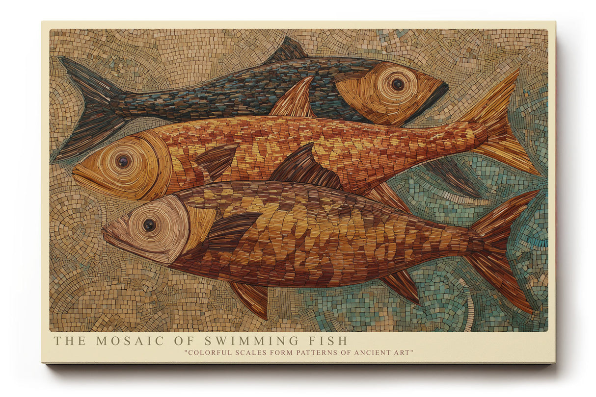 Paul Sinus Wandbild The Mosaic of Swimming Fish Artistic Ocean Pattern in Warm Colors