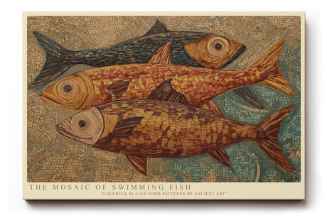 Paul Sinus Wandbild The Mosaic of Swimming Fish Artistic Ocean Pattern in Warm Colors