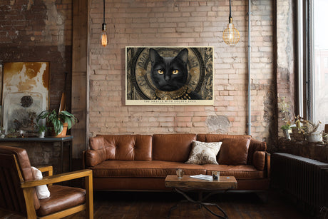 Paul Sinus Wandbild The Oracle with Golden Eyes Black Cat Symbol of Mystery and Wisdom