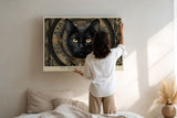 Paul Sinus Wandbild The Oracle with Golden Eyes Black Cat Symbol of Mystery and Wisdom