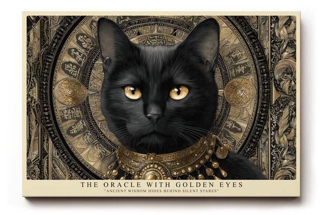 Paul Sinus Wandbild The Oracle with Golden Eyes Black Cat Symbol of Mystery and Wisdom