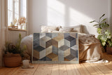 Paul Sinus Wandbild The Order of Patterned Depth Geometric Harmony in Wooden Tones
