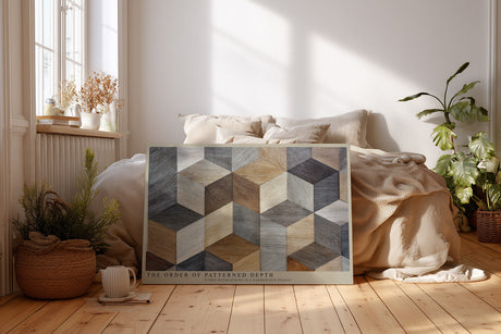 Paul Sinus Wandbild The Order of Patterned Depth Geometric Harmony in Wooden Tones
