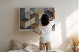 Paul Sinus Wandbild The Order of Patterned Depth Geometric Harmony in Wooden Tones
