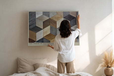 Paul Sinus Wandbild The Order of Patterned Depth Geometric Harmony in Wooden Tones