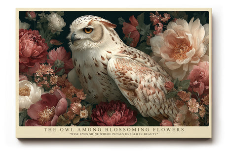 Paul Sinus Wandbild The Owl Among Blossoming Flowers Harmony of Wisdom and Nature