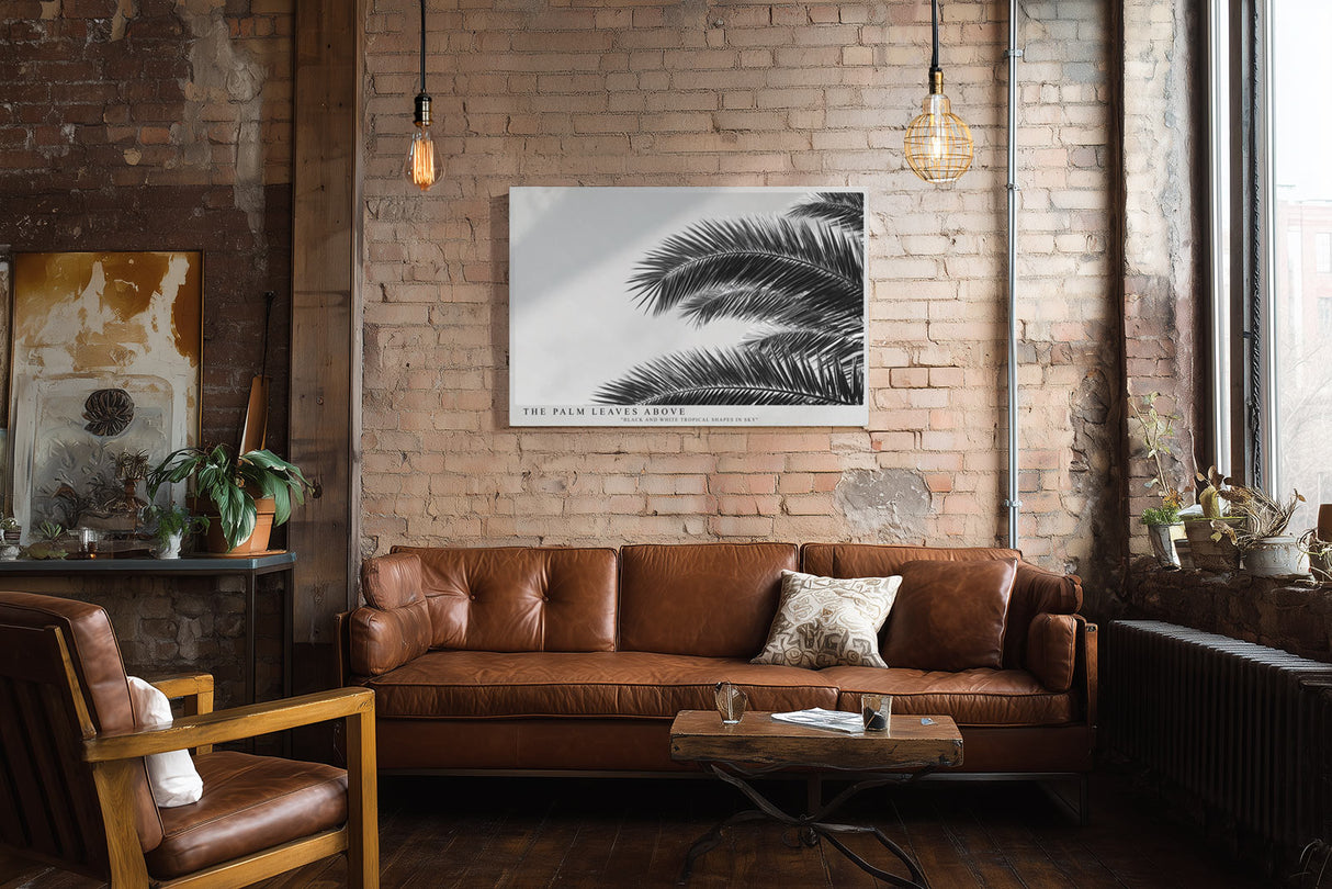 Paul Sinus Wandbild The Palm Leaves Above – Tropische Formen im monochromen Spiel aus Licht und Schatten