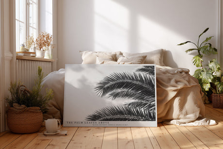 Paul Sinus Wandbild The Palm Leaves Above – Tropische Formen im monochromen Spiel aus Licht und Schatten