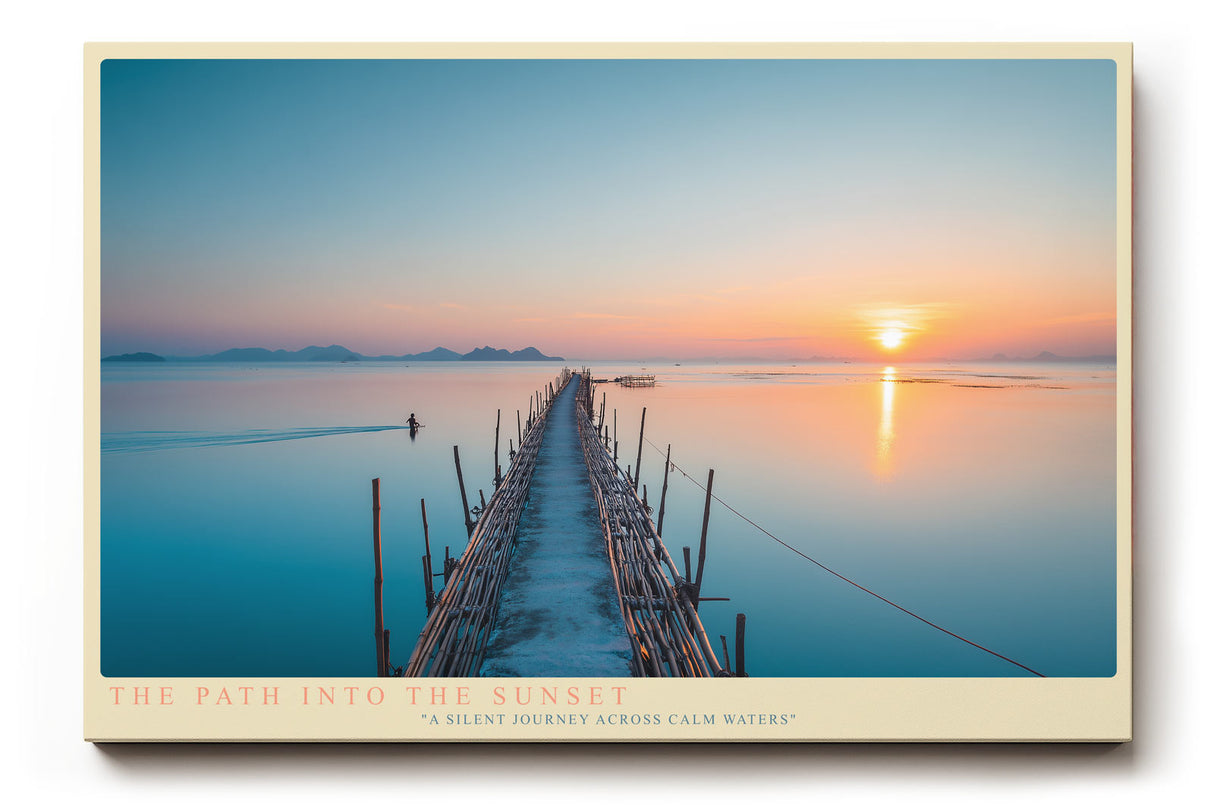 Paul Sinus Wandbild The Path into the Sunset – Der stille Weg über das Wasser in das Licht des Abends