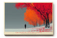 Paul Sinus Wandbild The Path of Autumn Leaves – Herbstlicher Weg in warmen Rottönen