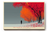 Paul Sinus Wandbild The Path of Autumn Leaves – Herbstlicher Weg in warmen Rottönen