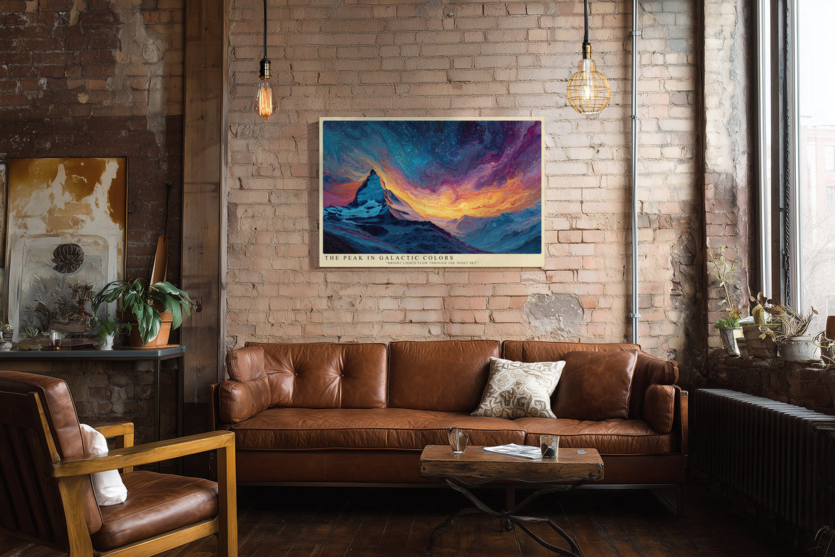Paul Sinus Wandbild The Peak in Galactic Colors Bright Lights Flow Through the Night Sky
