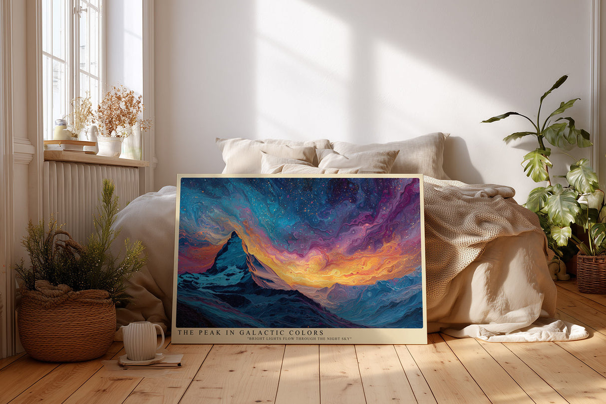 Paul Sinus Wandbild The Peak in Galactic Colors Bright Lights Flow Through the Night Sky