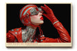 Paul Sinus Wandbild The Pilot of Tomorrow futuristisches Porträt einer Frau in roter Fliegerkleidung mit glänzender Rüstung und starkem Ausdruck