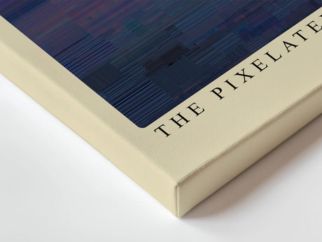 Paul Sinus Wandbild The Pixelated Sunset Horizon – Abstrakte Interpretation eines Sonnenuntergangs in geometrischen Farbflächen, Symbol für Moderne und Emotion