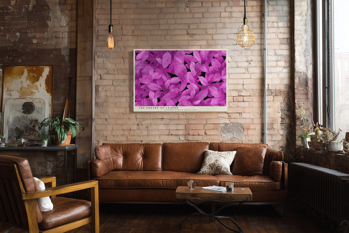 Paul Sinus Wandbild The Poetry of Leaves Harmony in Magenta Light