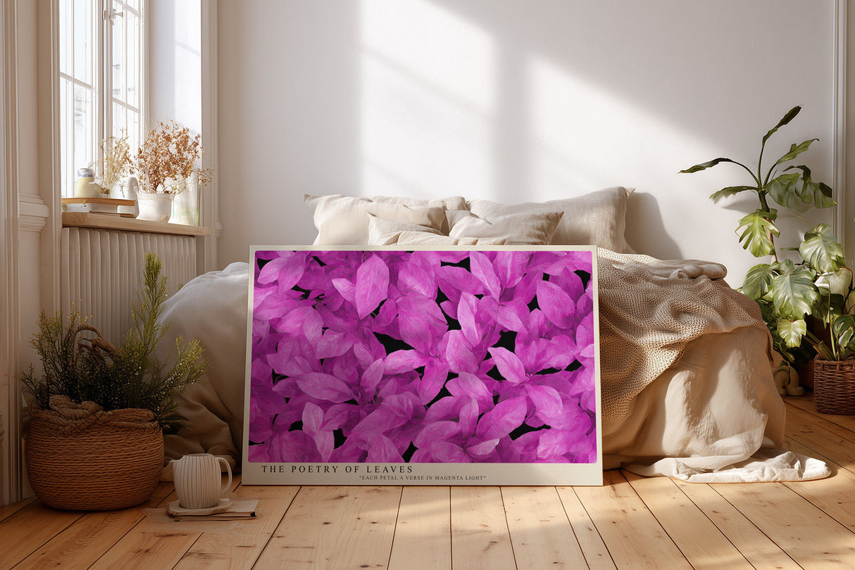 Paul Sinus Wandbild The Poetry of Leaves Harmony in Magenta Light
