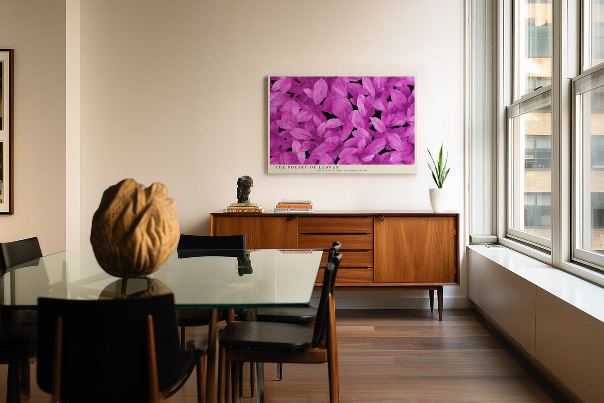 Paul Sinus Wandbild The Poetry of Leaves Harmony in Magenta Light