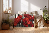 Paul Sinus Wandbild The Power of Red – expressive rote Blüten auf kontrastierendem Hintergrund für moderne Raumwirkung mit Eleganz und Stärke