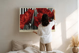 Paul Sinus Wandbild The Power of Red – expressive rote Blüten auf kontrastierendem Hintergrund für moderne Raumwirkung mit Eleganz und Stärke