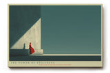 Paul Sinus Wandbild The Power of Stillness minimalistische Architekturszene mit Frau in Rot und ruhigem Lichtspiel für meditative Räume