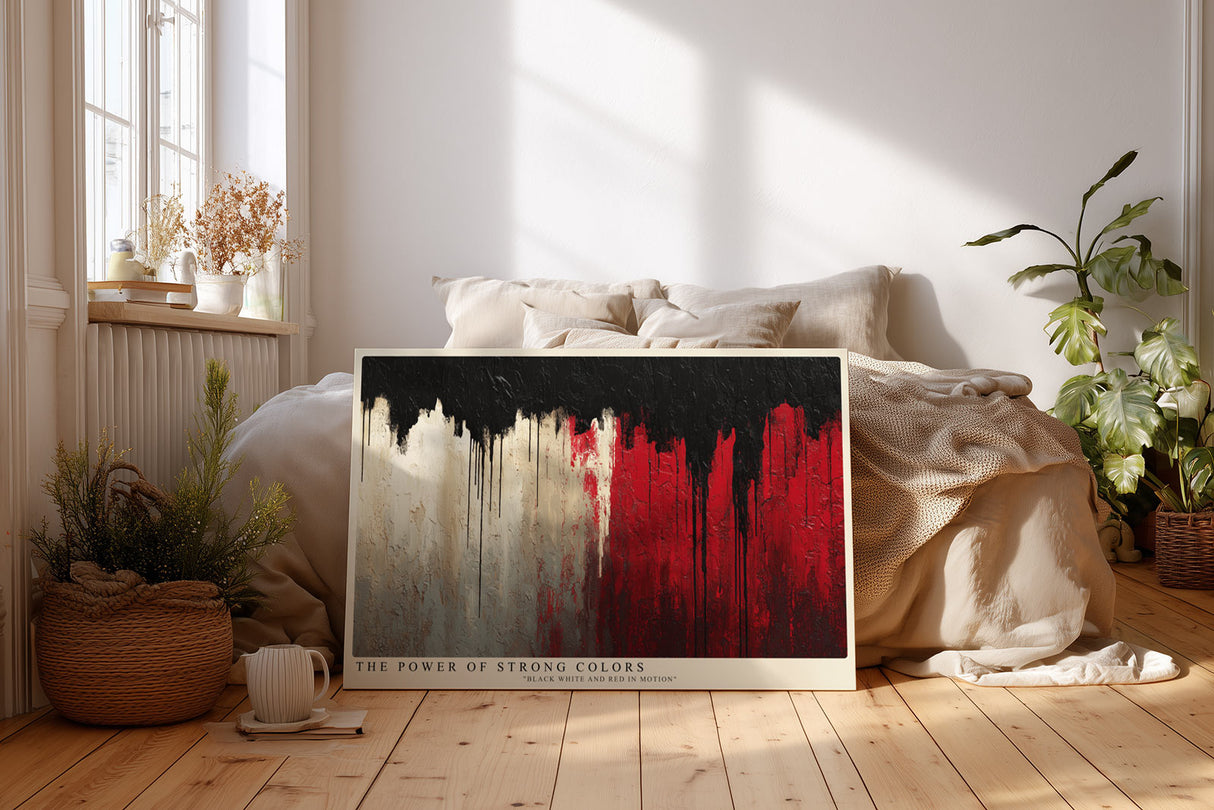 Paul Sinus Wandbild The Power of Strong Colors Abstract Energy in Red Black and White
