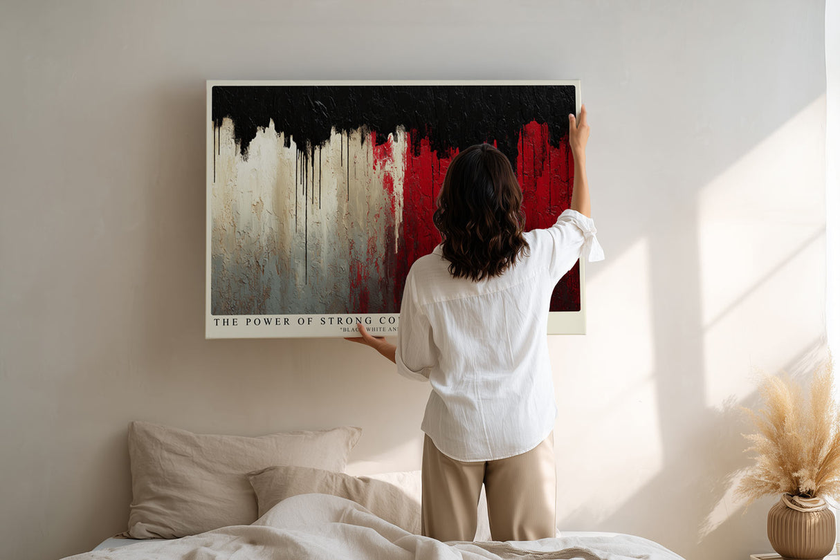 Paul Sinus Wandbild The Power of Strong Colors Abstract Energy in Red Black and White