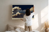 Paul Sinus Wandbild The Power of the Sea – dynamische Wellen in Blau und Gold symbolisieren die unbändige Kraft und Schönheit des Ozeans