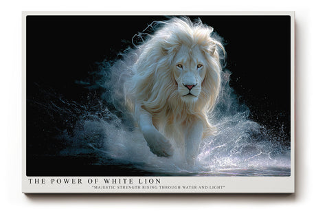 Paul Sinus Wandbild The Power of White Lion – Majestätische Stärke in Licht und Bewegung