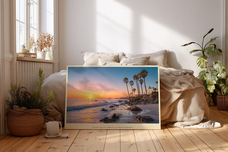 Paul Sinus Wandbild The Promise of a Golden Shore – Magischer Sonnenuntergang an der Küste in warmem Glanz