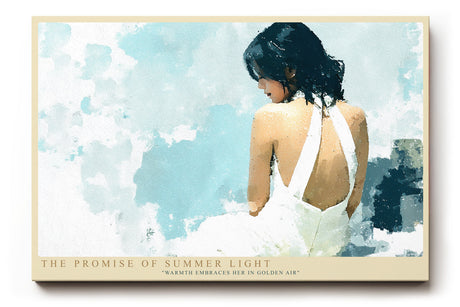 Paul Sinus Wandbild The Promise of Summer Light Woman in White Elegance and Gentle Warmth