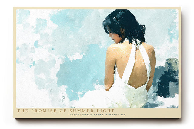 Paul Sinus Wandbild The Promise of Summer Light Woman in White Elegance and Gentle Warmth