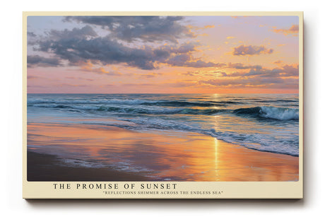 Paul Sinus Wandbild The Promise of Sunset – Malerischer Sonnenuntergang über dem Meer, Symbol für Frieden, Sehnsucht und die Schönheit des Augenblicks