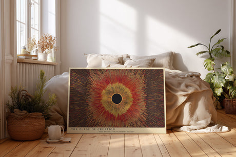 Paul Sinus Wandbild The Pulse of Creation Cosmic Explosion of Energy in Red and Gold Harmony