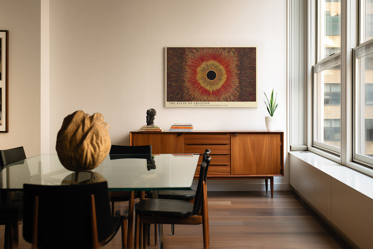 Paul Sinus Wandbild The Pulse of Creation Cosmic Explosion of Energy in Red and Gold Harmony