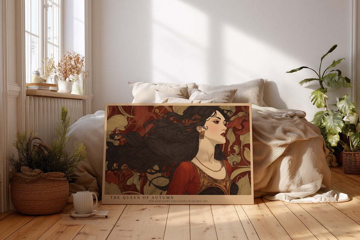 Paul Sinus Wandbild The Queen of Autumn – elegante Frau in herbstlichen Farben symbolisiert Stärke, Anmut und den Zauber der Jahreszeiten