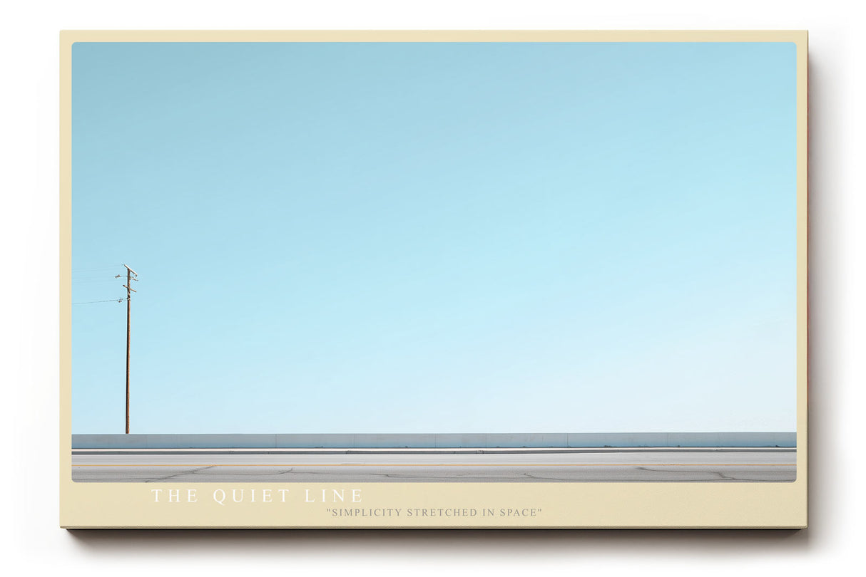 Paul Sinus Wandbild The Quiet Line minimalistisches Landschaftsmotiv mit Strommast und klarer Horizontlinie für moderne Interieurs mit architektonischer Klarheit