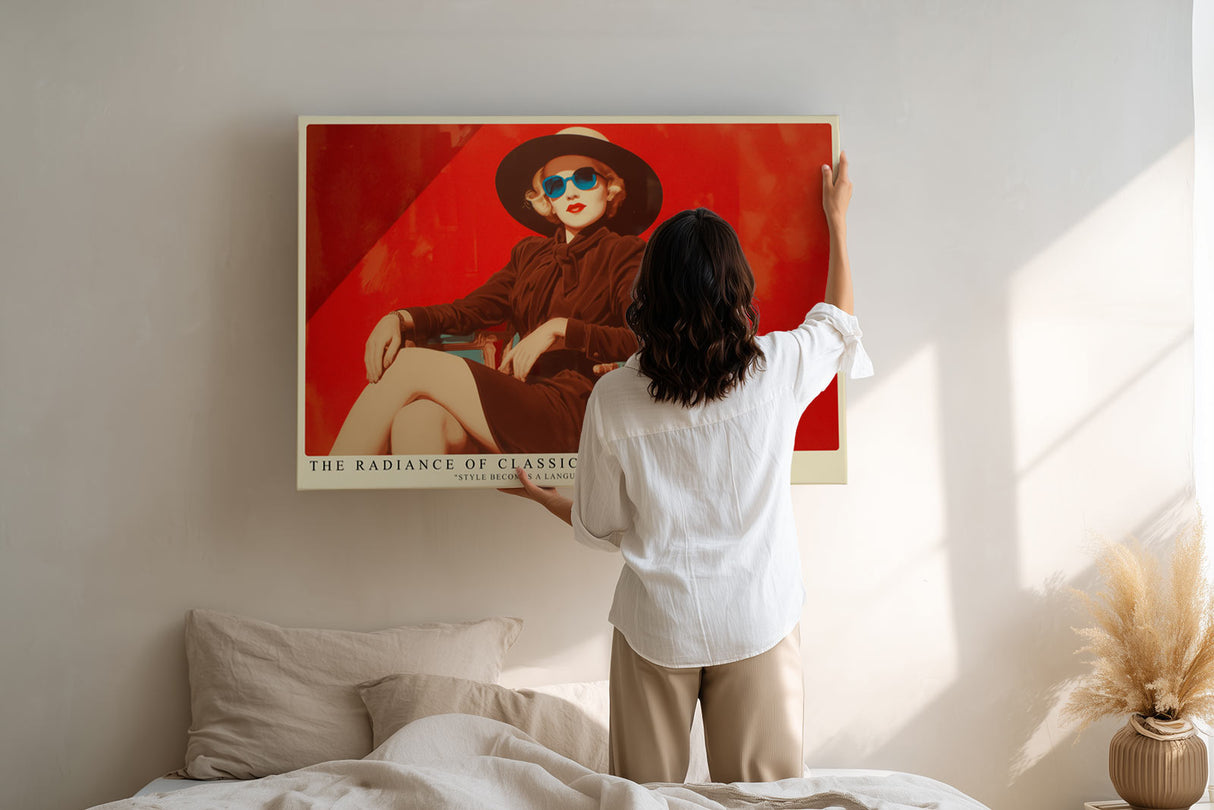 Paul Sinus Wandbild The Radiance of Classic Beauty Elegant Woman in Timeless Red Style