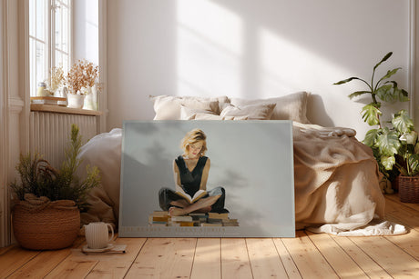 Paul Sinus Wandbild The Reader of Silent Stories – Lesende Frau in sanftem Licht auf neutralem Hintergrund