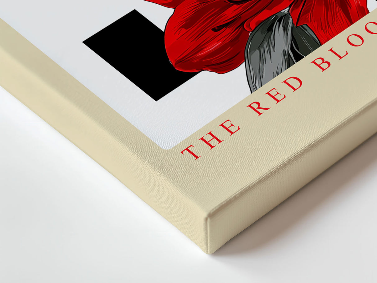 Paul Sinus Wandbild The Red Blooming Elegance – Ausdrucksstarkes Blütenmotiv in kräftigem Rot auf kontrastreichem Hintergrund, Symbol für Leidenschaft und Stärke