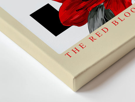 Paul Sinus Wandbild The Red Blooming Elegance – Ausdrucksstarkes Blütenmotiv in kräftigem Rot auf kontrastreichem Hintergrund, Symbol für Leidenschaft und Stärke