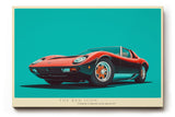 Paul Sinus Wandbild The Red Icon stilvolles Automotiv im Retro Design mit rotem Sportwagen für moderne Wohnräume mit Dynamik und Eleganz