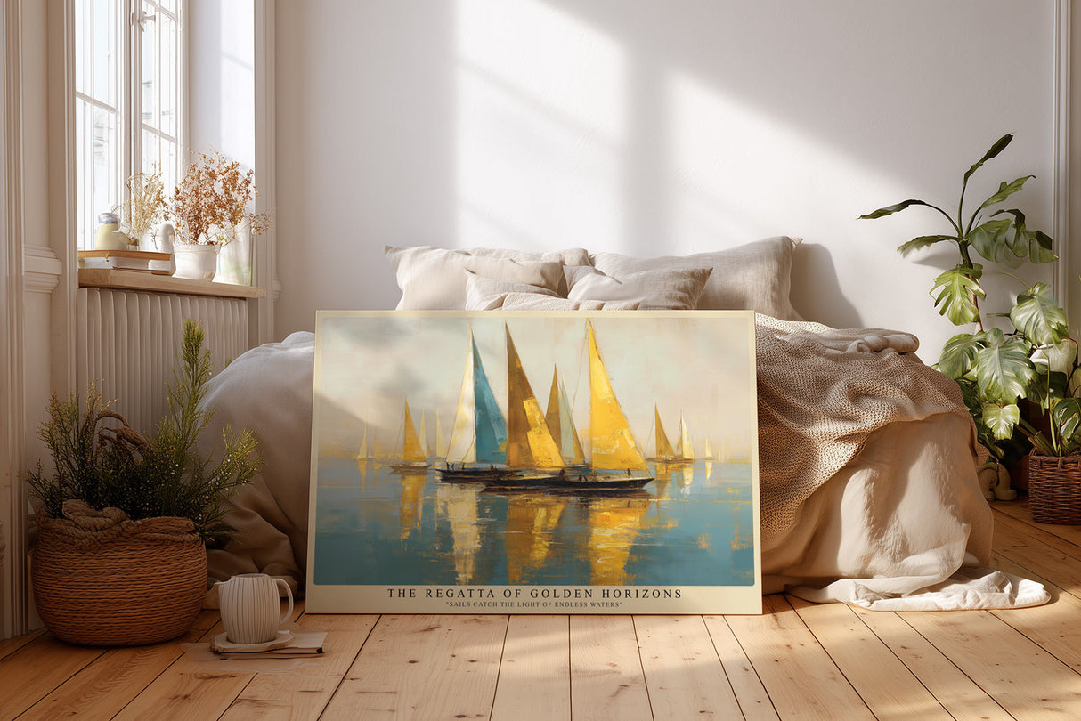 Paul Sinus Wandbild The Regatta of Golden Horizons – Maritime Eleganz und Lichtspiel in segelnder Harmonie