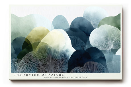Paul Sinus Wandbild The Rhythm of Nature – abstrakte organische Formen in Grün- und Blautönen symbolisieren Harmonie und natürliche Balance