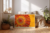 Paul Sinus Wandbild The Rising Sun of Energy abstraktes Sonnenmotiv in warmen Rot-, Orange- und Gelbtönen