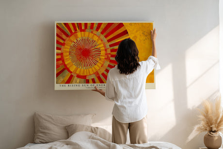Paul Sinus Wandbild The Rising Sun of Energy abstraktes Sonnenmotiv in warmen Rot-, Orange- und Gelbtönen