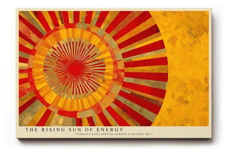 Paul Sinus Wandbild The Rising Sun of Energy abstraktes Sonnenmotiv in warmen Rot-, Orange- und Gelbtönen