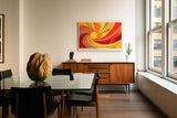 Paul Sinus Wandbild The Rising Sunburst abstraktes Sonnenmotiv mit dynamischen Strahlen in Rot-, Orange- und Gelbtönen